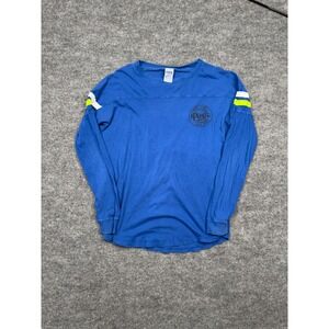 PINK Victoria's Secret Blue Open Back Long Sleeve Jersey Tee Shirt XS Sporty